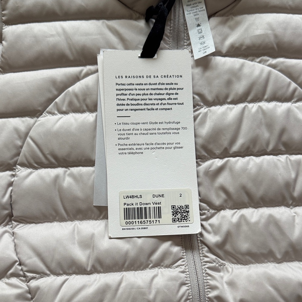 lululemon athletica Beige Puffer Vest - Picture 6 of 6